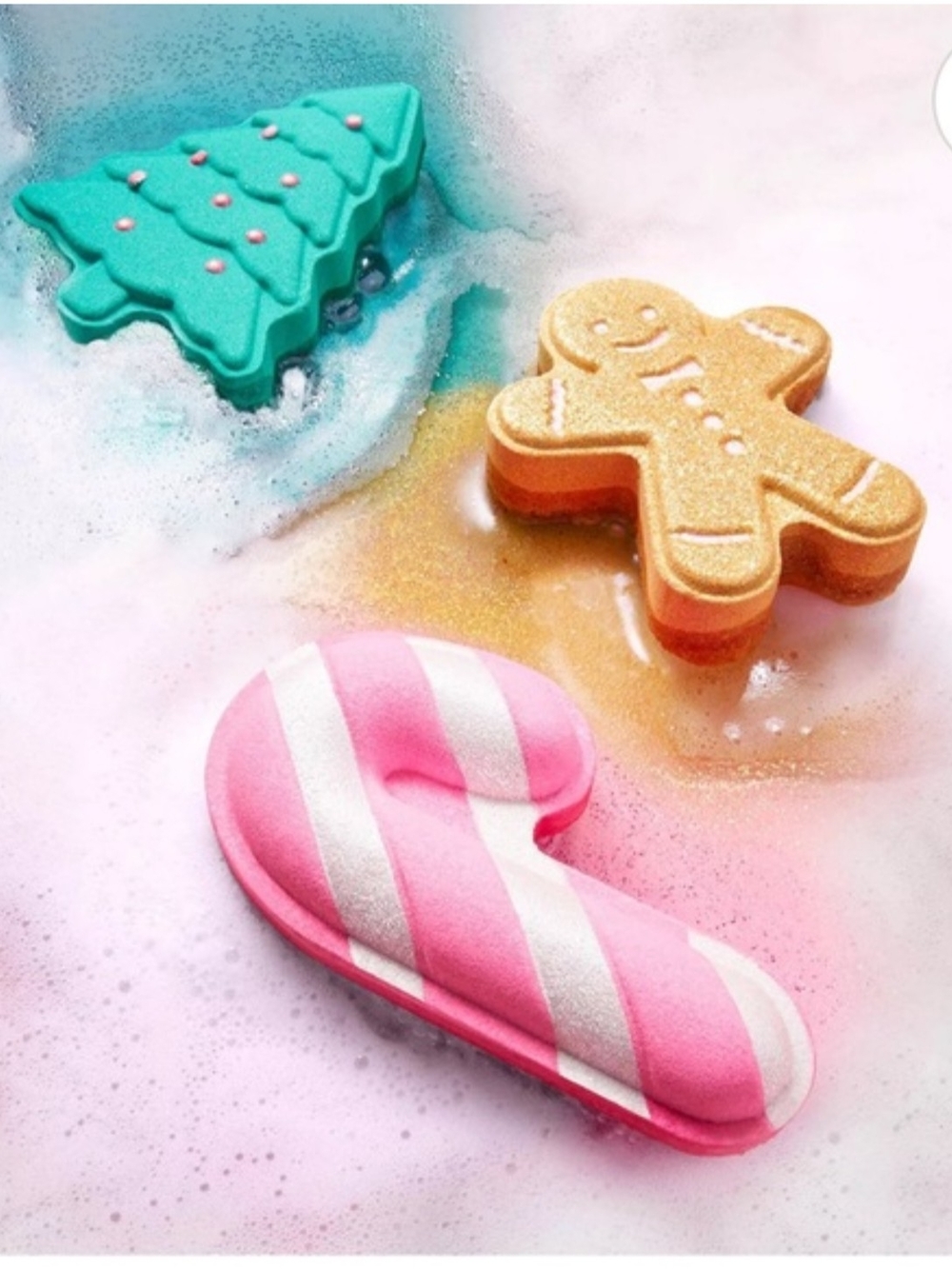 Sephora Holiday Bath Bomb Set - Pink, Teal & Gold NIB